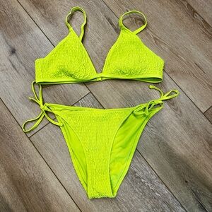 Aerie Neon Yellow Bikini Set